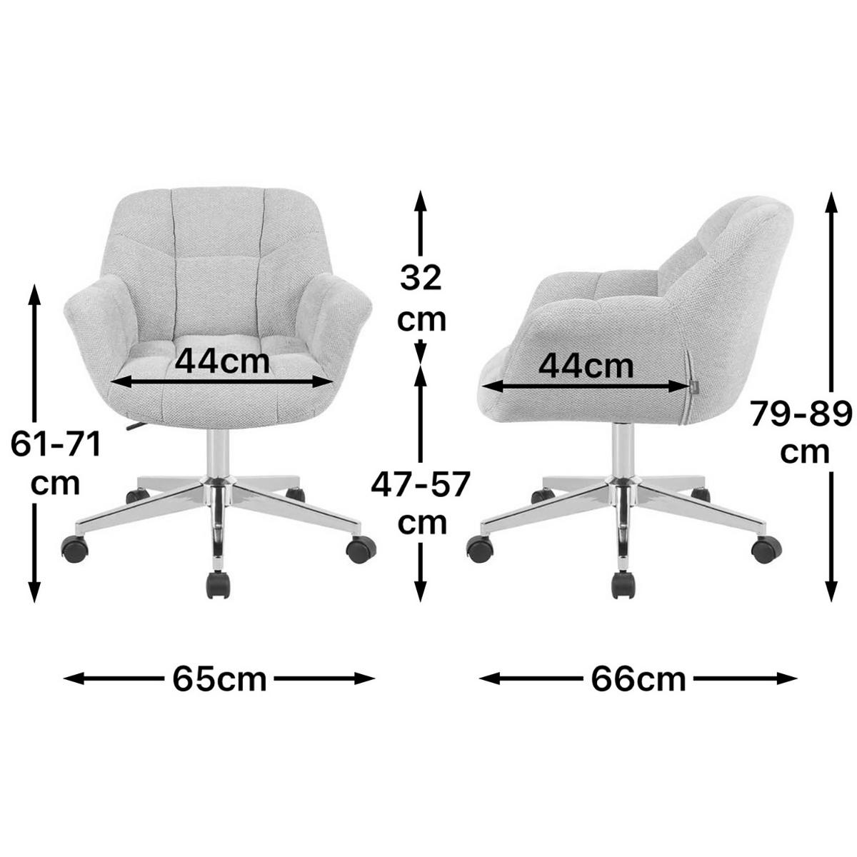 BÜROSTUHL Mika-Nio - Chromfarben/Creme, Textil/Metall (65/78/66cm) - DUBI Möbel