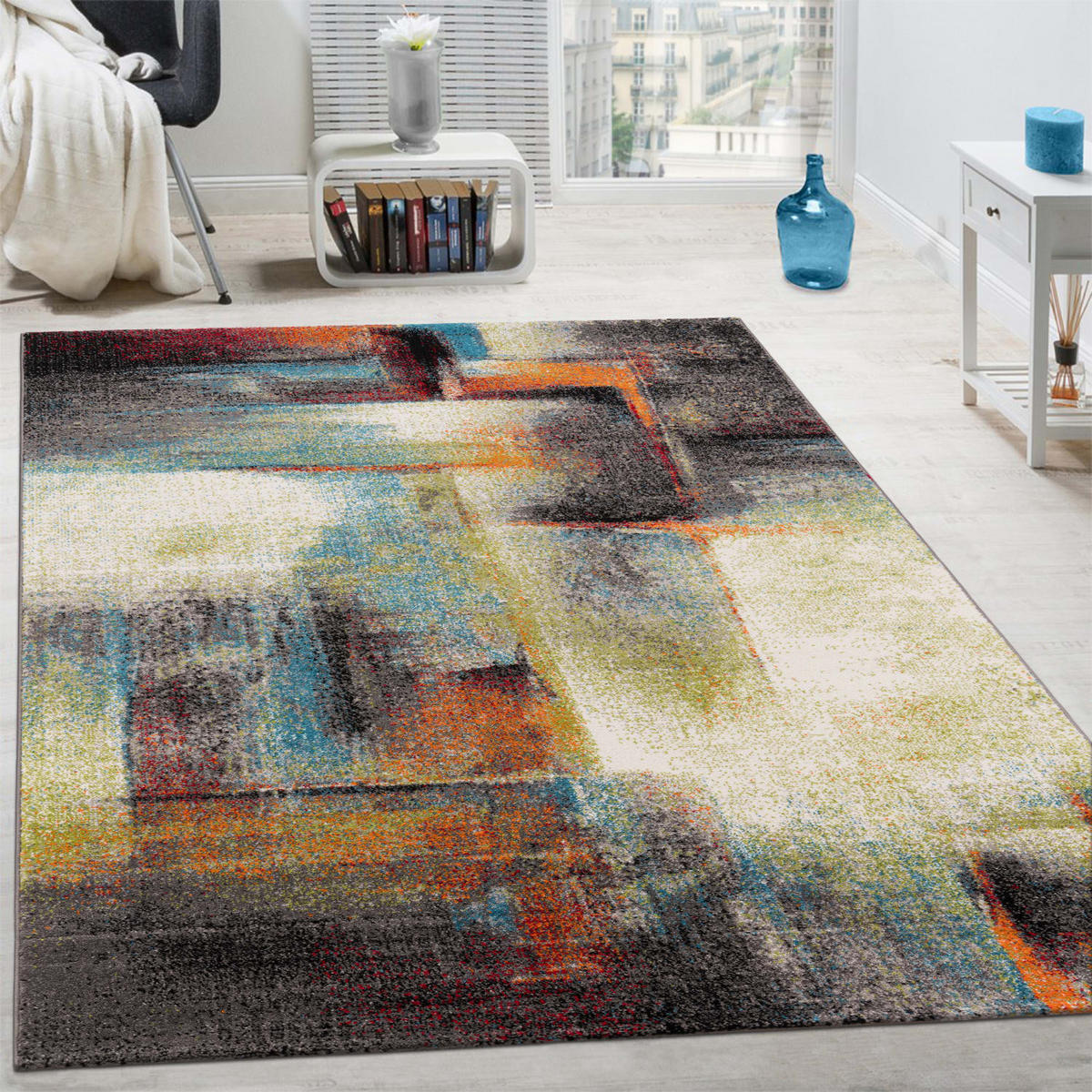 KURZFLORTEPPICH, mit Farbverlauf, aus Polypropylen, Florhöhe 12 mm, Mehrfarbig, 120 x 170 cm - Multicolor, Textil (120/170cm) - KADIMA DESIGN