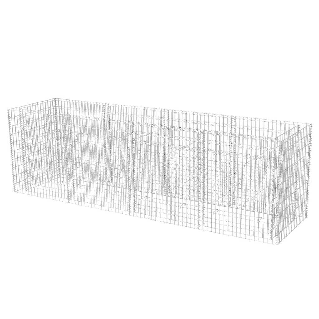 GABIONEN-HOCHBEET Stahl 360x90x100 cm - Silberfarben, Metall (360/100/90cm)
