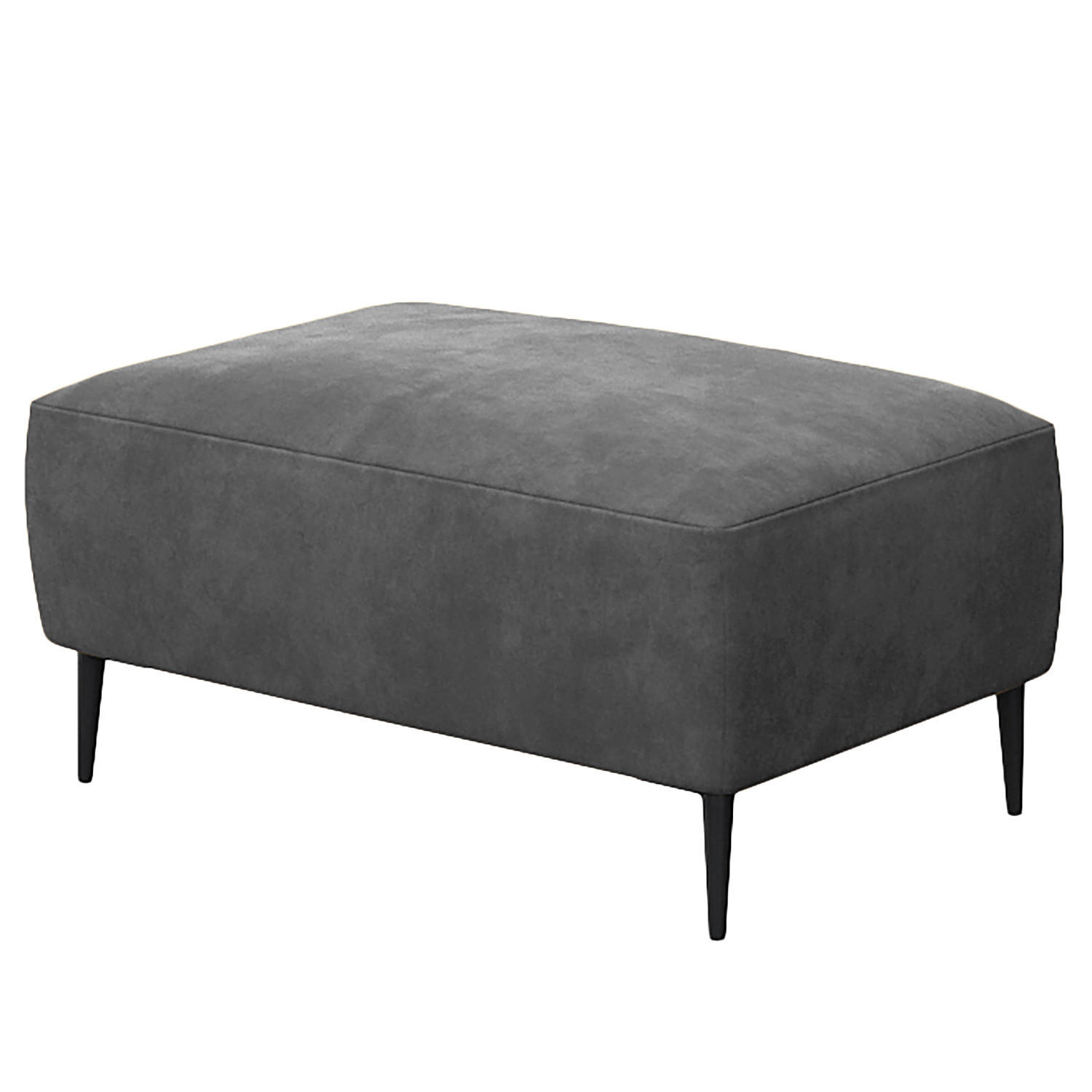 POLSTERHOCKER - Schwarz/Grau, Textil/Metall (90/45/60cm) - home24