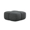POUF Chenille Stoff Grau - Dunkelgrau/Schwarz, Holzwerkstoff/Kunststoff (90/39/90cm) - Makamii