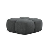 POUF Chenille Stoff Grau - Dunkelgrau/Schwarz, Holzwerkstoff/Kunststoff (90/39/90cm) - Makamii