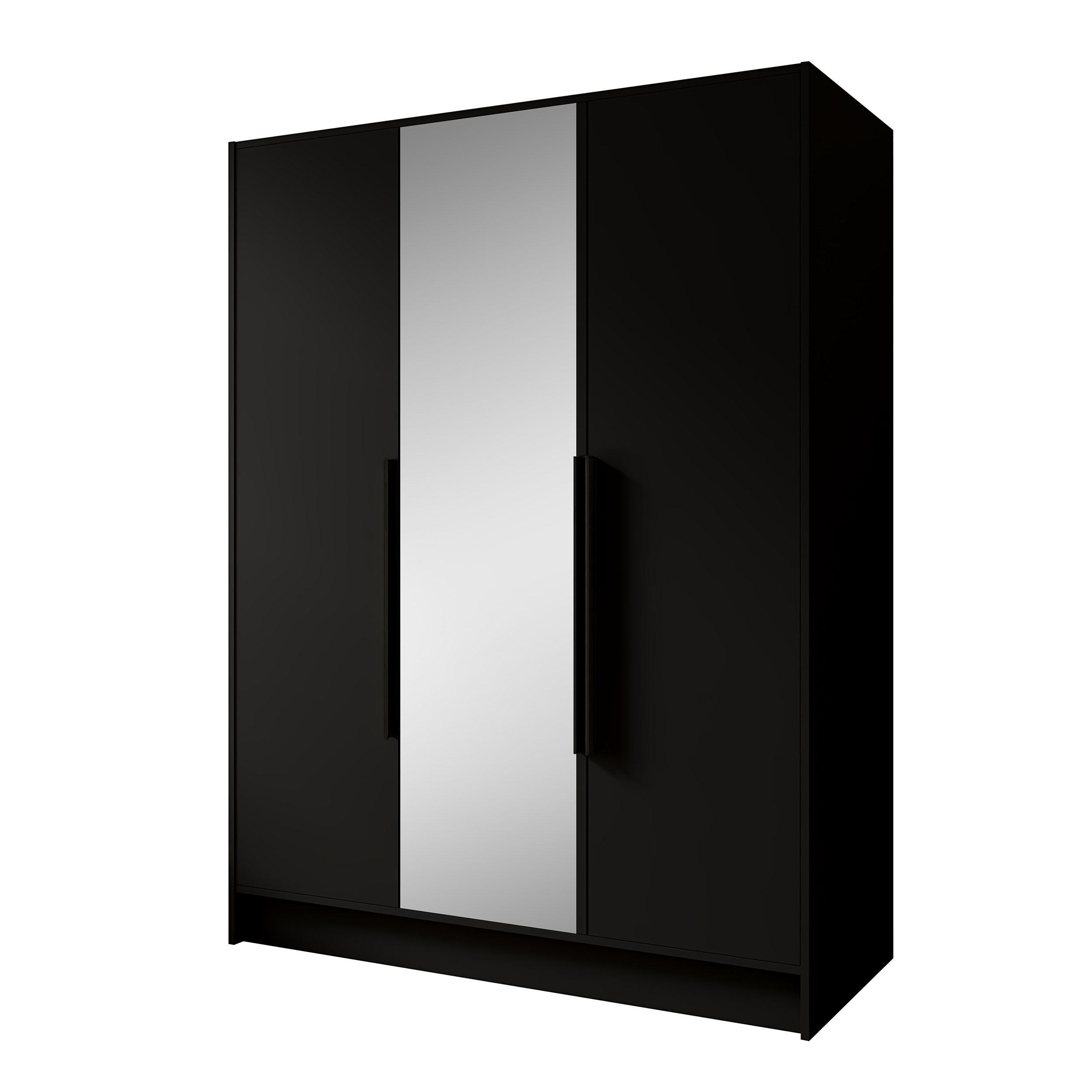 Beautysofa Drehtürenschrank Schwarz 150x200x51 cm