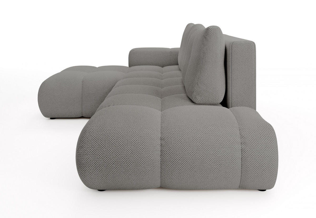 ECKSOFA DUCA L-S Grau Jersey mit Schlaffunktion - Grau, Holz (266.5/266.5cm) - MASSENO