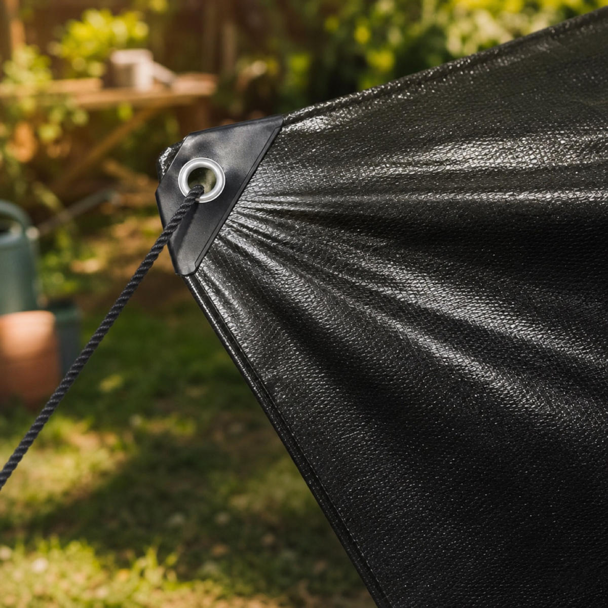 PRELATĂ Neagră impermeabilă 3x4 m - negru, material plastic (400/300/0.1cm) - Relaxdays