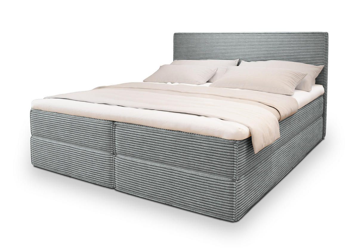 POSTEL BOXSPRING PELLIO 160x200 cm, s matrací a úložným prostorem, světle šedá - světle šedá, kompozitní dřevo/textil (160/200cm) - MASSENO