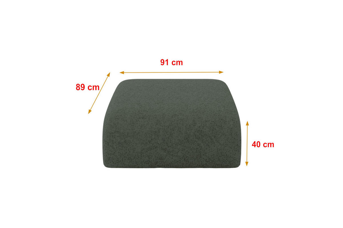 POUF MIRA-PUF 91x89x40 Grün cm Velours Modular Sitzhocker - Schwarz/Grün, Holzwerkstoff/Kunststoff (91/40/89cm) - ALTDECOR