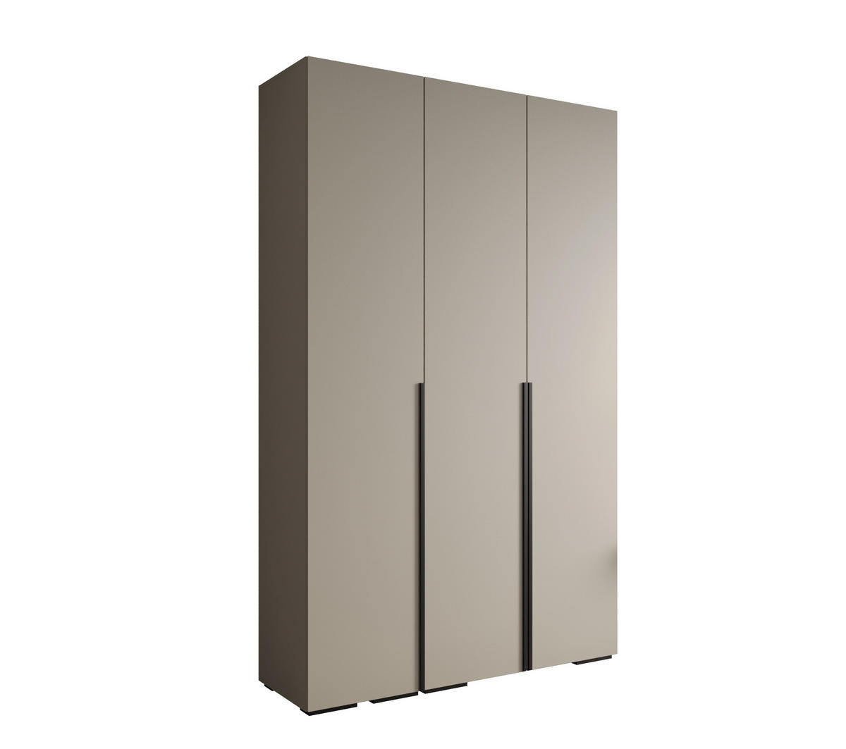 DREHTÜRENSCHRANK 236.7/150/47 3-türig - Kaschmir/Schwarz, Holz/Metall (150/236.7/47cm) - MÖBEL KRYSPOL