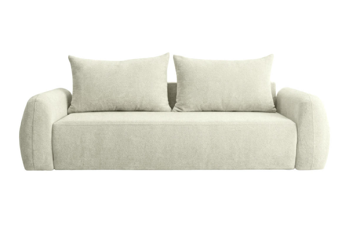 POHOVKA S Funkcí Spaní A Úložným Prostorem, Látka Doha, Ecru, HELA - ecru, dřevo (250/89/100cm) - Kaiser Möbel