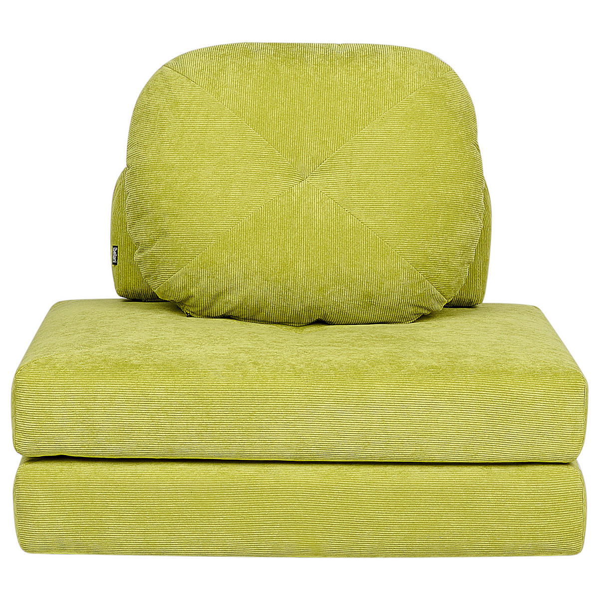 1-SITZER BODENSOFA Cord hellgrün mit Schlaffunktion Olden - Grün, Textil (81/54/91cm) - Beliani