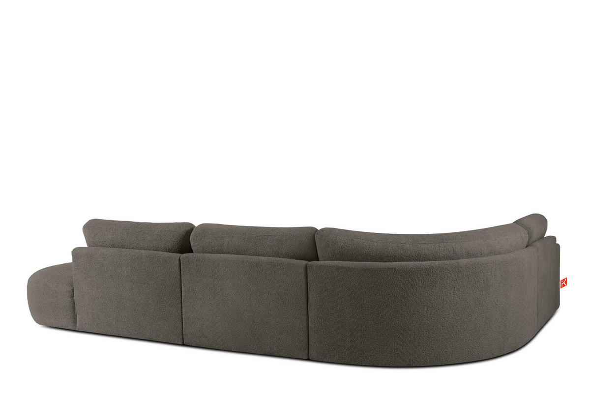 ECKSOFA RECHTS ZUCCO, Dunkelbraun - Dunkelbraun, Holz/Holzwerkstoff (224/373cm) - KONSIMO®