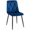 ESSZIMMERSTUHL Samt Dunkelblau - Schwarz/Dunkelblau, Textil/Metall (45/85/55cm) - CLP