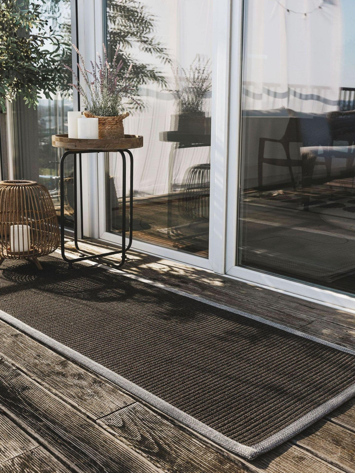 OUTDOORLÄUFER Nandi Schwarz 70x200 cm - Schwarz, Kunststoff/Textil (70/1cm) - KUNSTLOFT