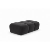 POUF modular, Veloursstoff Bluvel, Schwarz, CROISSANT - Schwarz, Holz (105/44/70cm) - Kaiser Möbel