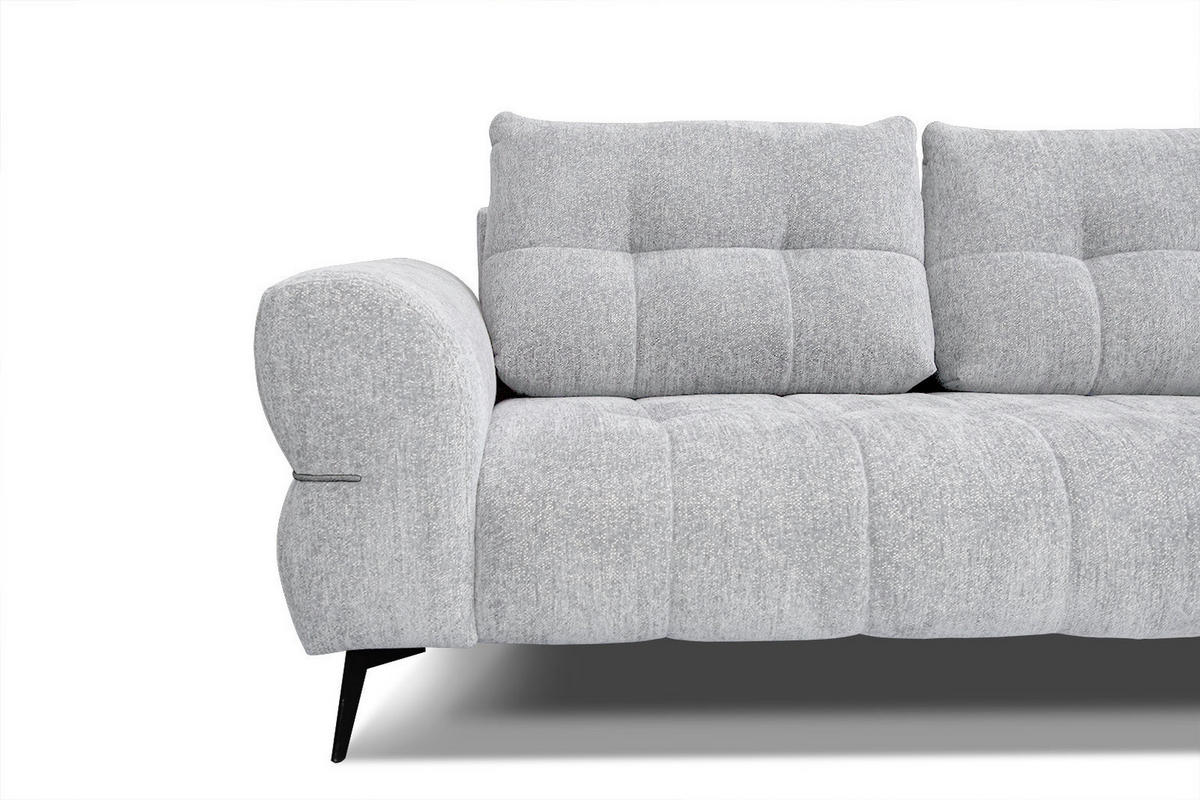 SOFA SALVINI 3-Sitzer, hellgrau - Hellgrau/Schwarz, Holzwerkstoff/Textil (176/88/99cm) - Courtois Laville