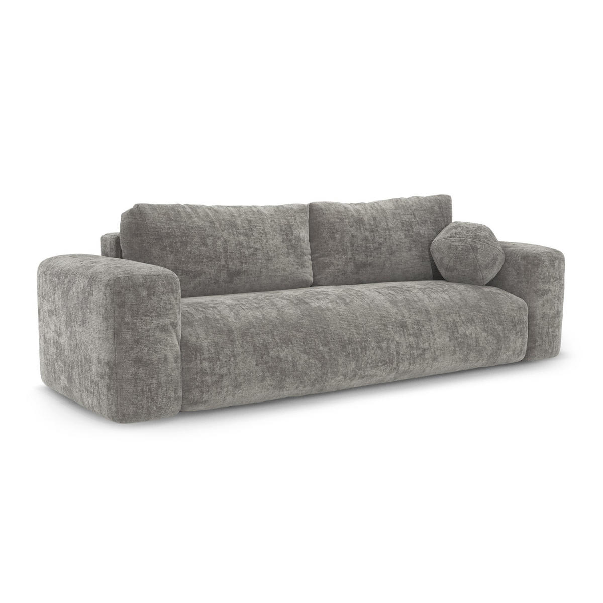 SCHLAFSOFA mit Stauraum LIOR Strukturierter Samt Betongrau 260cm - Grau, Textil (260/83/100cm) - Premium Interiors