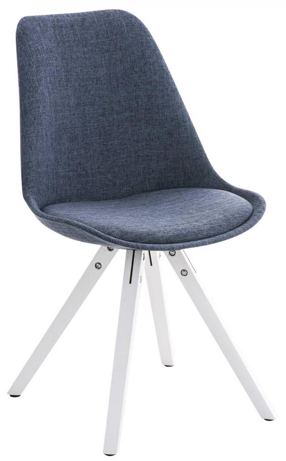STUHL Stoff blau - Blau/Weiß, Holz/Textil (47/84/59cm) - CLP