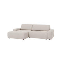 ECKSOFA Nancy Beige Cord - Beige/Schwarz, Holz/Kunststoff (264/162cm) - S-Style Möbel