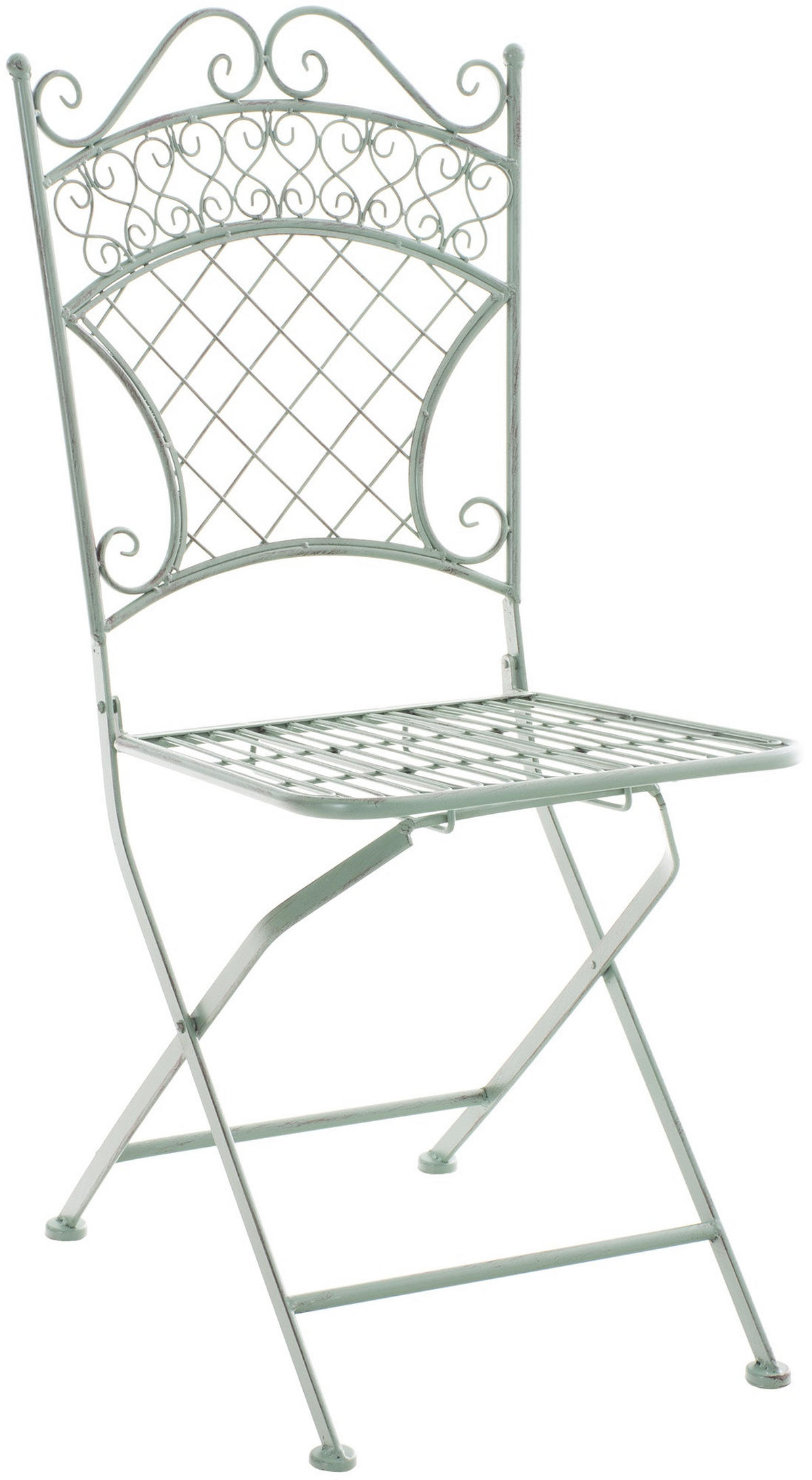 GARTENKLAPPSTUHL Metall Antik-Grün - Grün, Metall (42/94/40cm) - CLP