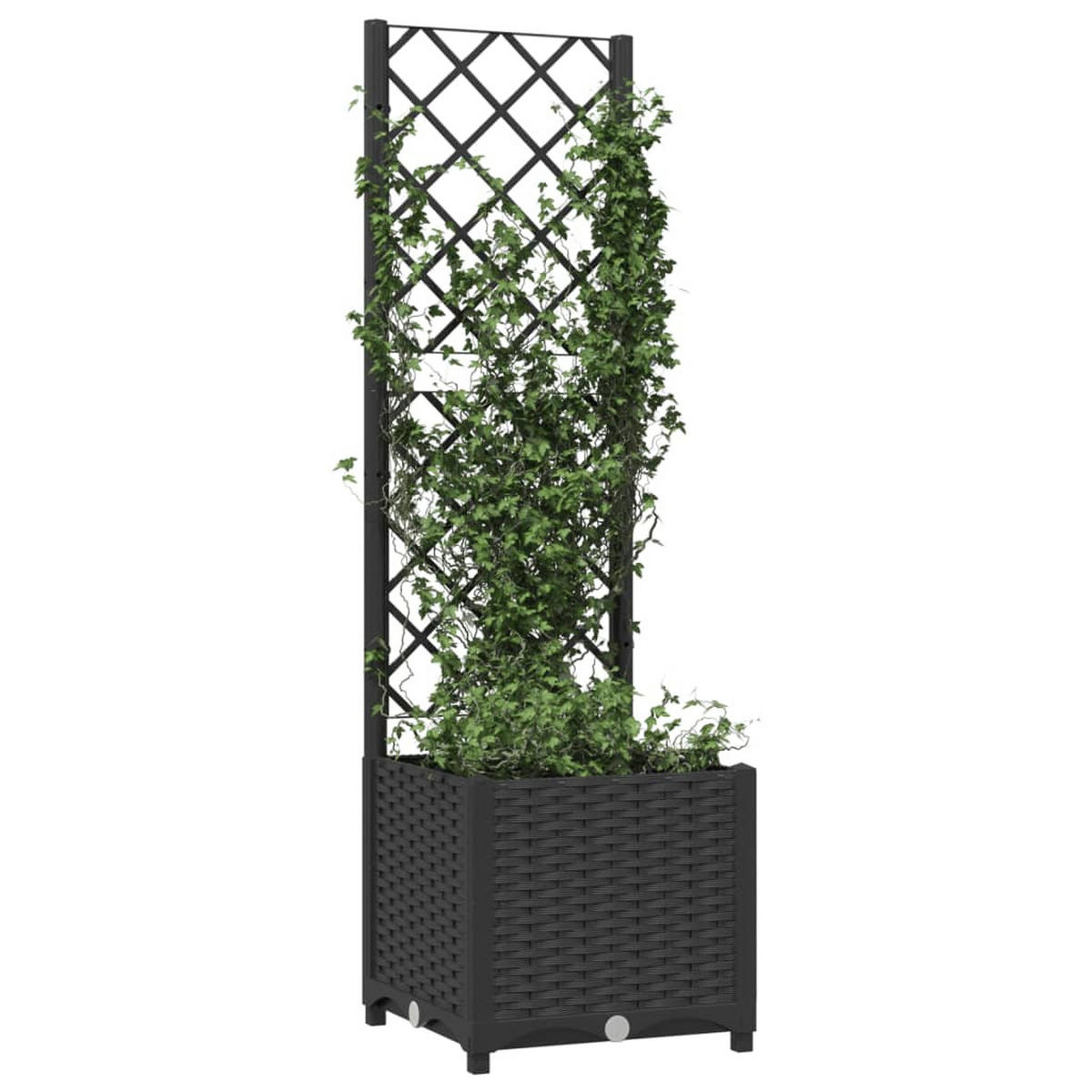 HOCHBEET mit Spalier 40/40/136 cm, aus PP, Schwarz - Schwarz, Kunststoff (40/136/40cm) - vidaXL