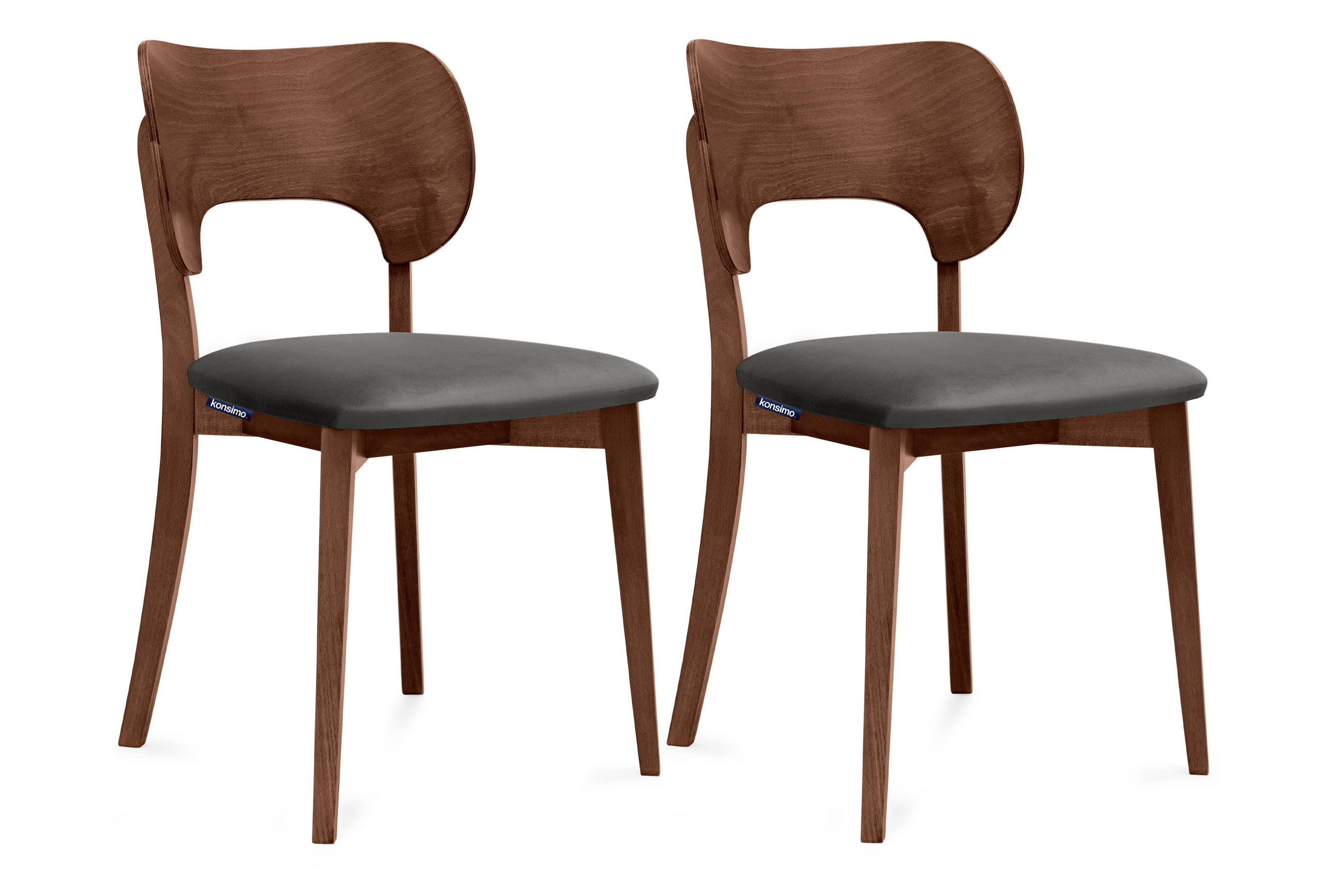 Konsimo® Esszimmerstühle Grau, Walnuss 47x81x45 cm