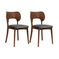 ESSZIMMERSTÜHLE LYCO (2er-Set), grau / Walnuss mittel - Walnussfarben/Grau, Holz/Buchenholz (47/81/45cm) - KONSIMO®