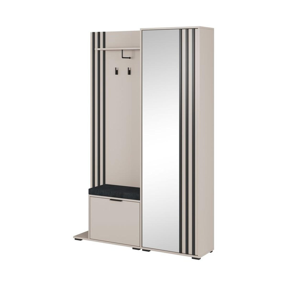 GARDEROBENPANEEL – 192 cm – Nelly – Kaschmir - Kaschmir, Holzwerkstoff (131/192/40cm) - hi-markt