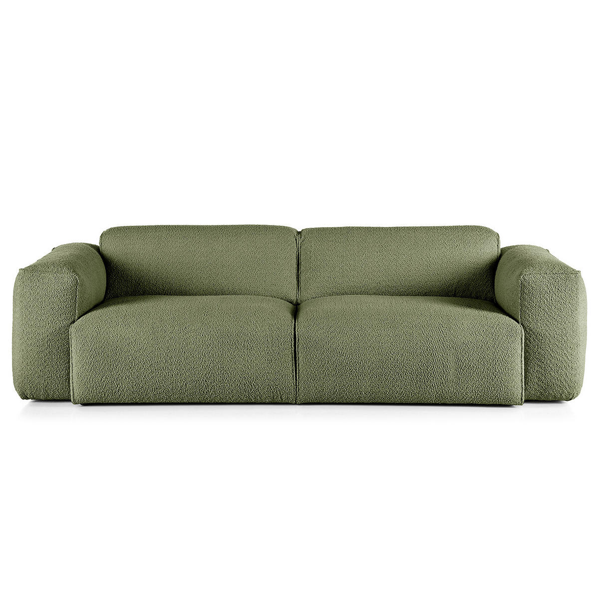 3-SITZER SOFA - Schwarz/Grün, Kunststoff/Textil (251/71/102cm) - home24