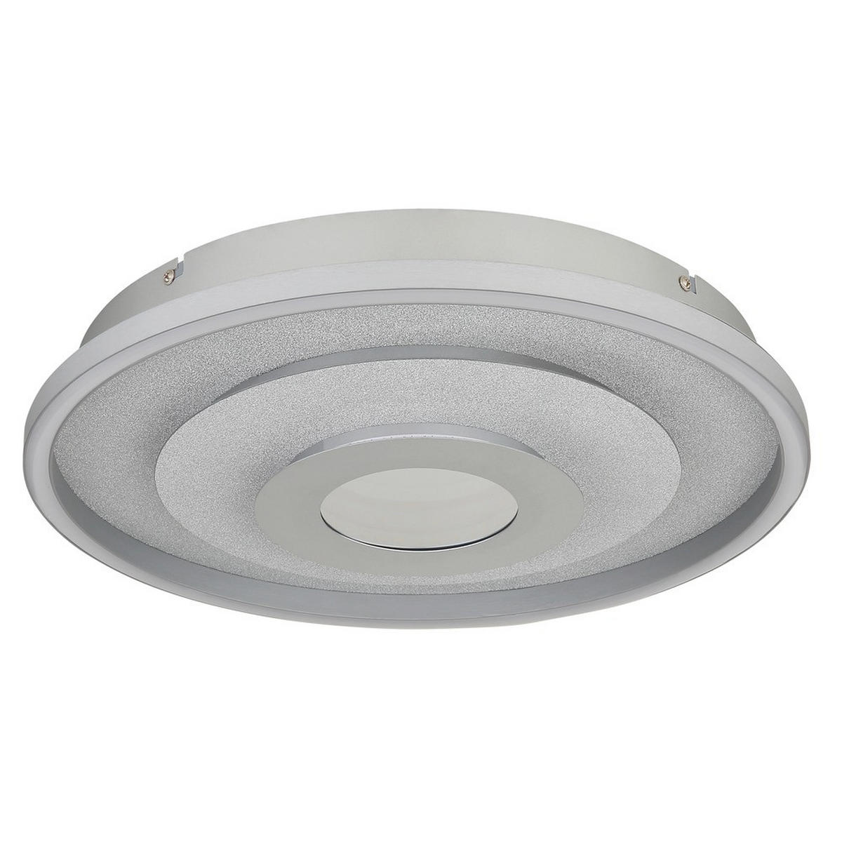 DECKENLEUCHTE MILES Metall silberfarben LED - Silberfarben, Metall (40/40/7.3cm) - Globo Lighting