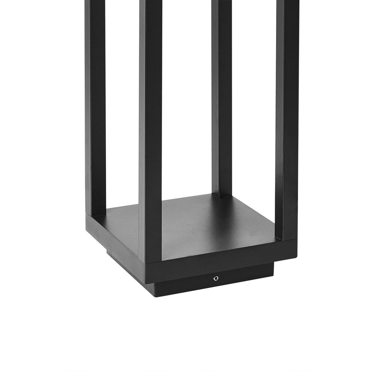 SOLAR-LED-POLLERLEUCHTE Schwarz Selway - Schwarz, Metall (15/15/60cm) - Beliani