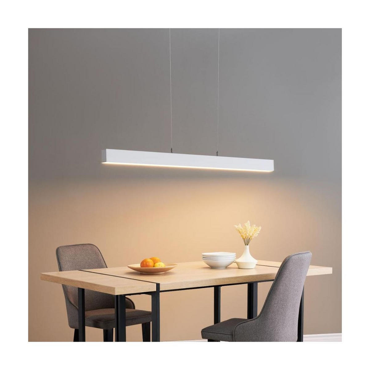 HÄNGELEUCHTE Kenzo, Weiß, 120cm - Weiß, Metall (120/6/6.5cm) - KOSILUM