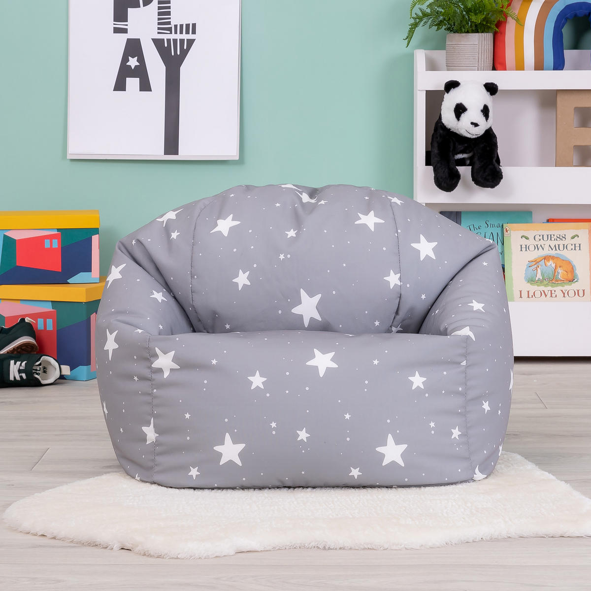 SITZSACK für Kinder Sternenklar - Grau, Kunststoff (53/50/53cm) - icon