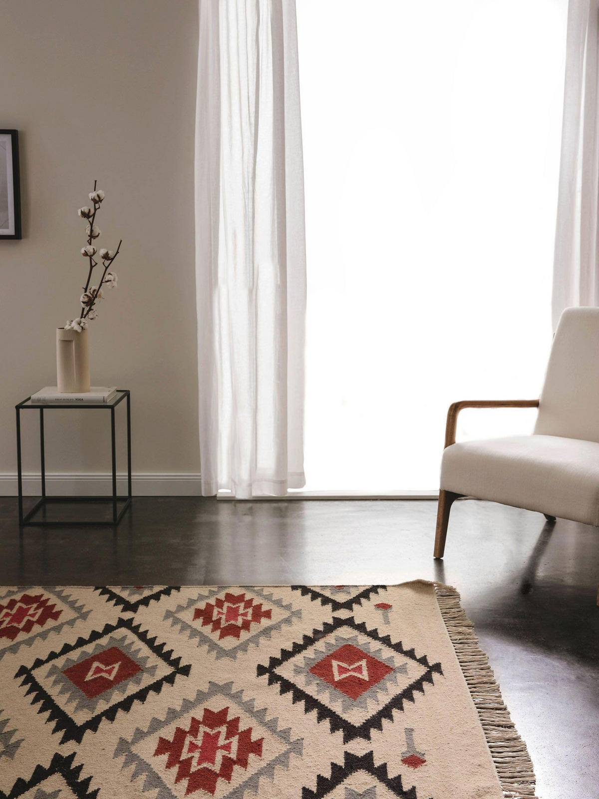 KELIM handgewebt Zohra Beige 200x300 cm - Beige, Textil (200/300cm) - benuta Pure