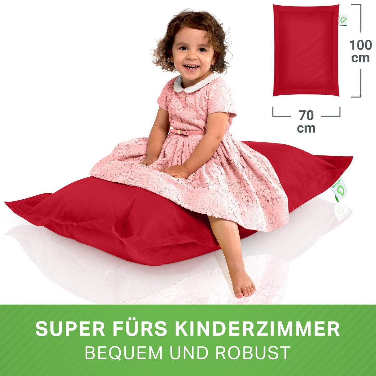 KINDER-SITZSACK 70x100cm - 70 Liter - Dunkelrot, Textil (70/10/100cm) - Green Bean