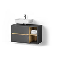 WASCHBECKENUNTERSCHRANK Vomano Anthrazit 100 x 60 cm - Anthrazit/Eiche Artisan, Holzwerkstoff (100/60/45.5cm) - Livinity®