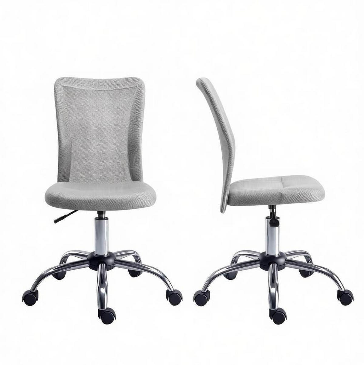 BÜRODREHSTUHL in Grau 58x43x100 cm mit Netzbezug und höhenverstellbarem Sitz - Grau, Kunststoff (43/100/58cm) - IVMEU