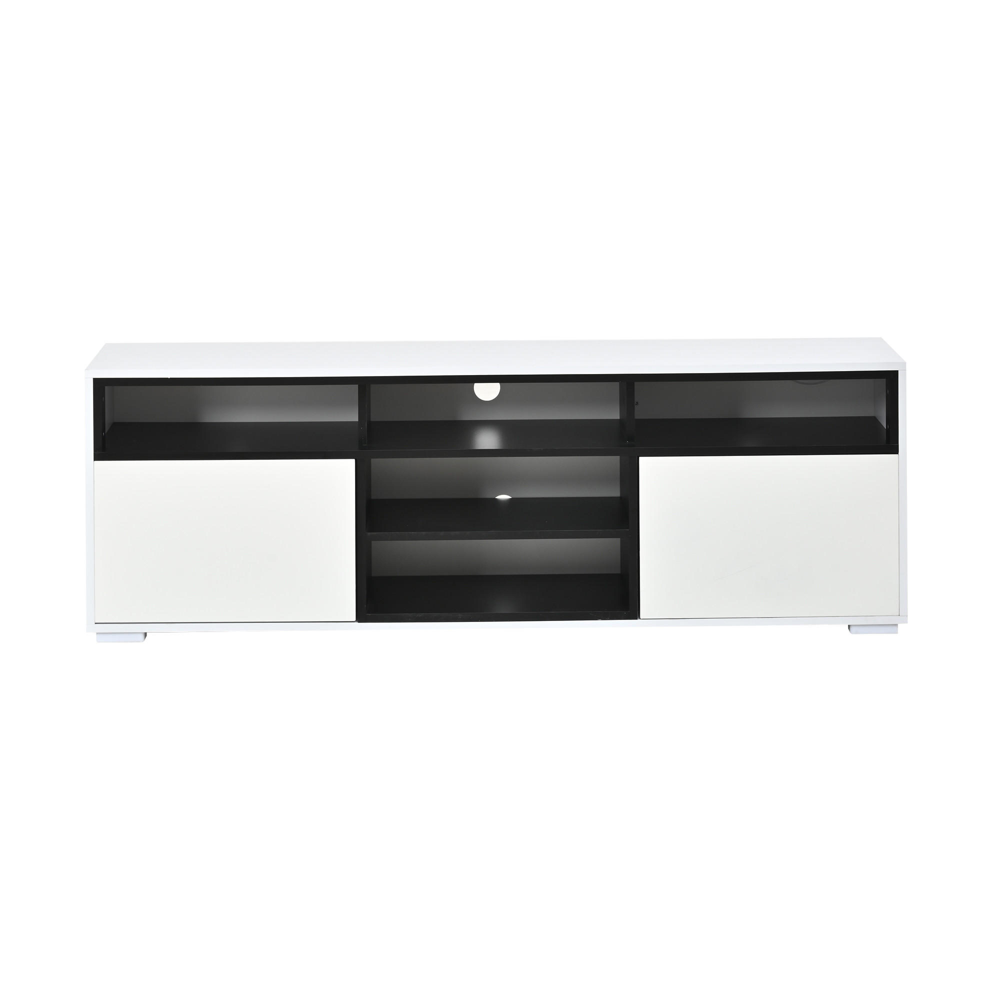 FLIEKS NÍZKÁ KOMODA LED Lesk 150 cm 8 Polic