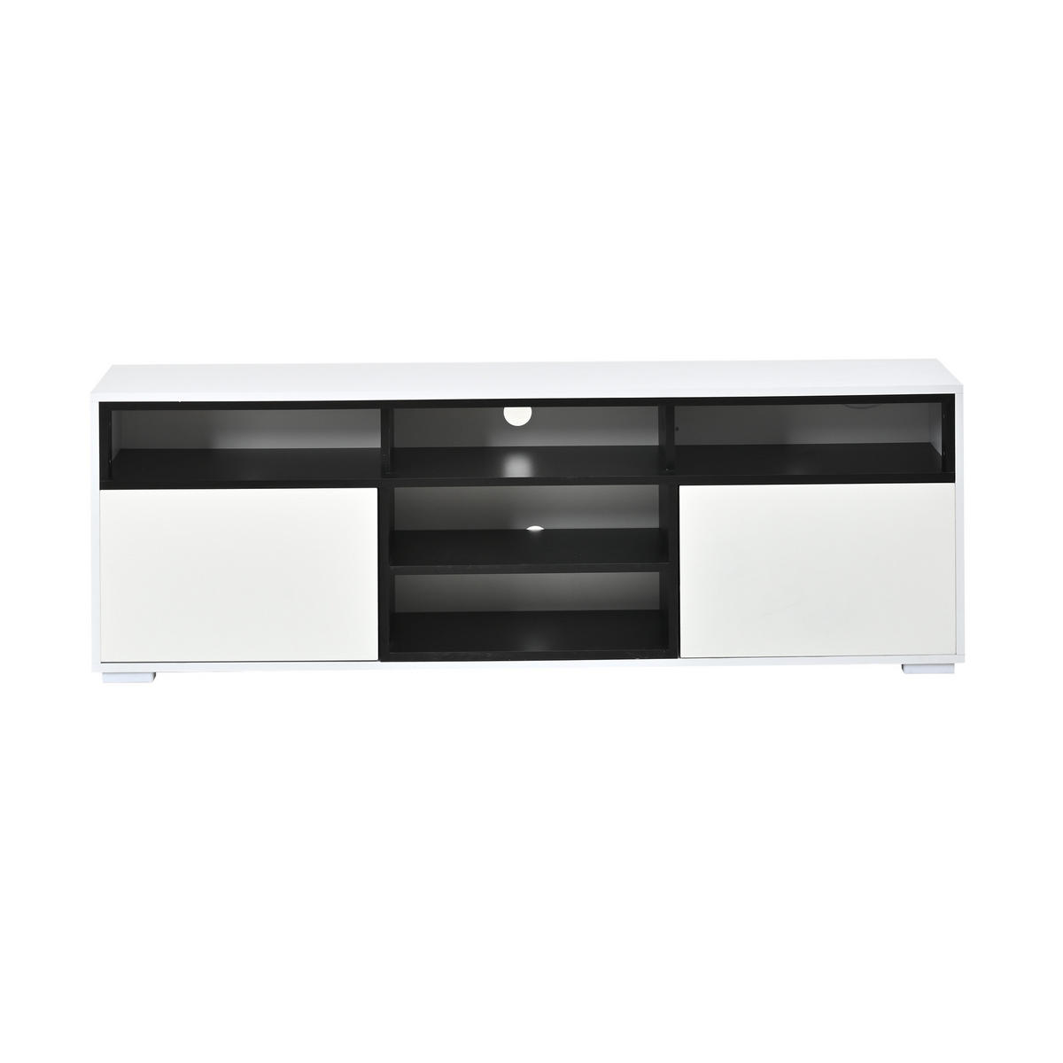 TV-ELEMENT 150/35/50 cm Weiß mit 8 Lagerräume - Weiß, Holz (150/50/35cm) - Oxeza