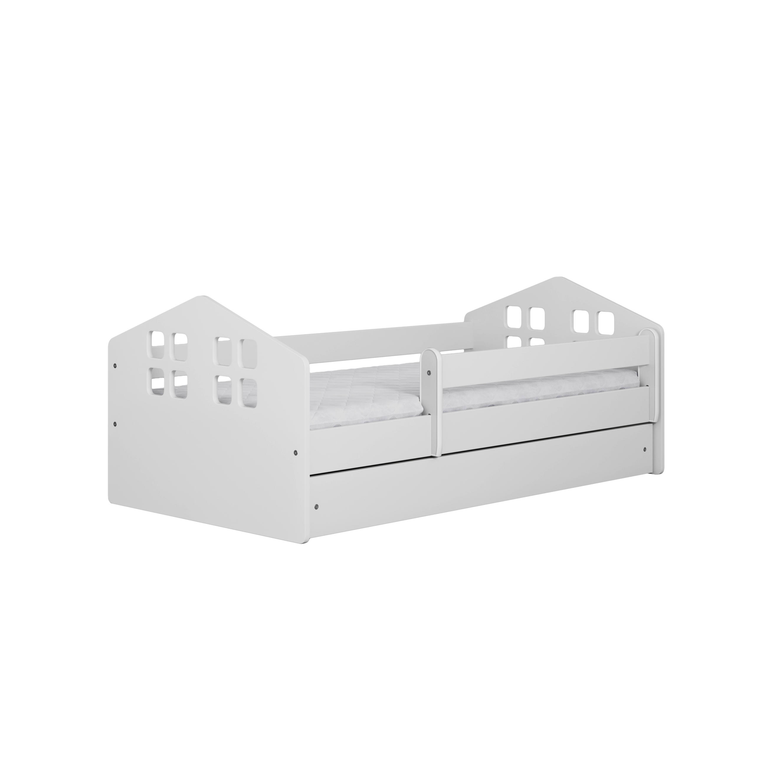 KINDERBETT Kacper mit Schublade ohne Matratze 90/65/164 - Weiß, Holzwerkstoff (80/160cm) - RAUMHIRSCH FURNITURE