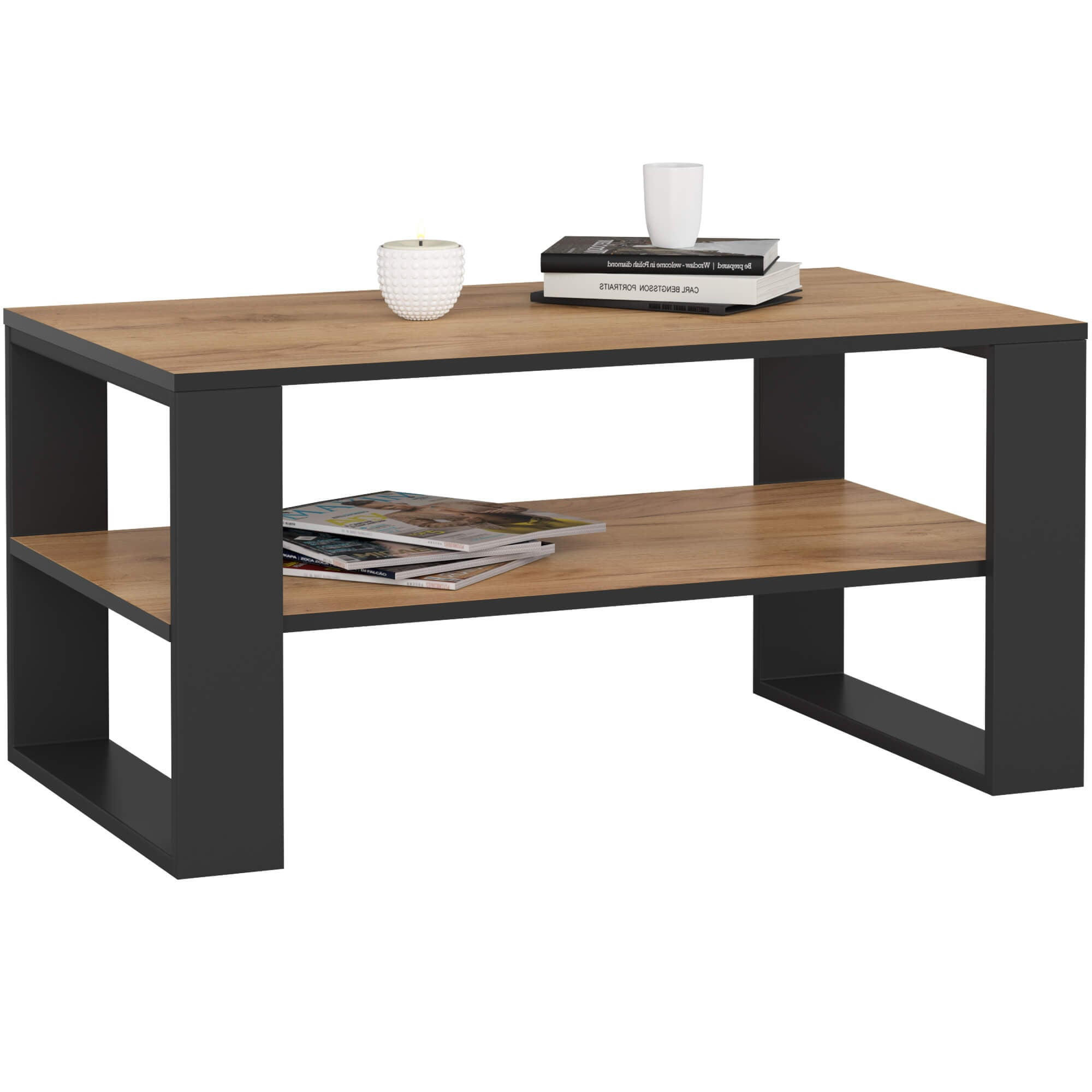 RAUMHIRSCH FURNITURE KONZOLOVÝ STOLEK dub Craft, černý 45/92/53