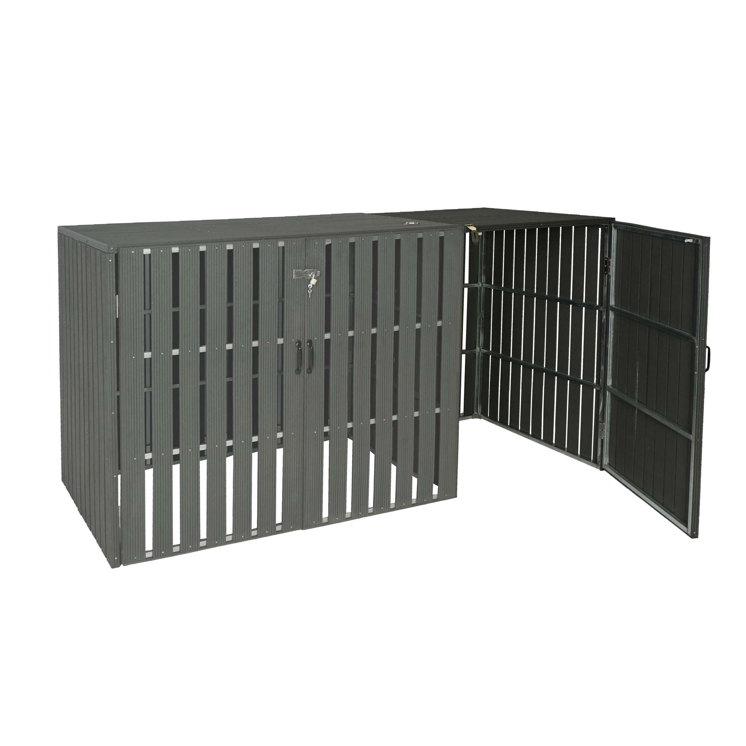 MÜLLTONNENBOX ERWEITERUNG Anthrazit - Anthrazit, Metall (66/115/76cm) - MCW