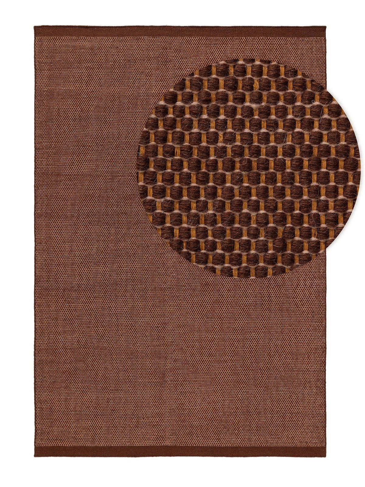 WOLLTEPPICH Rocco Braun 120x170 cm - Braun, Textil (120/170cm) - benuta Pure