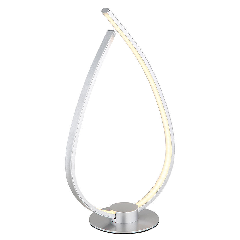 TISCHLEUCHTE LED, Metall, silber matt, Schnurschalter - Silberfarben, Metall (20.5/12/37.5cm) - Globo Lighting