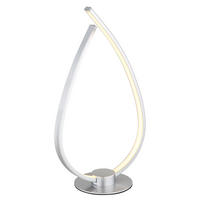 TISCHLEUCHTE LED, Metall, silber matt, Schnurschalter - Silberfarben, Metall (20.5/12/37.5cm) - Globo Lighting