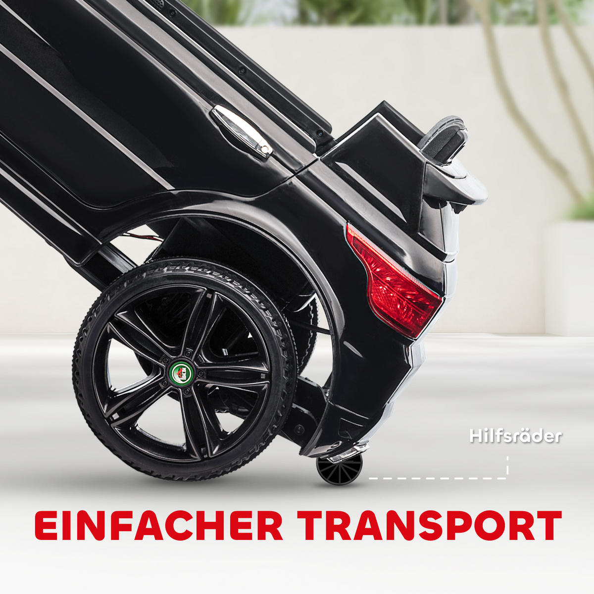 KINDER ELEKTROAUTO, Schwarz, Kunststoff+ Eisen - Schwarz, Metall (110/68/52cm) - HOMCOM