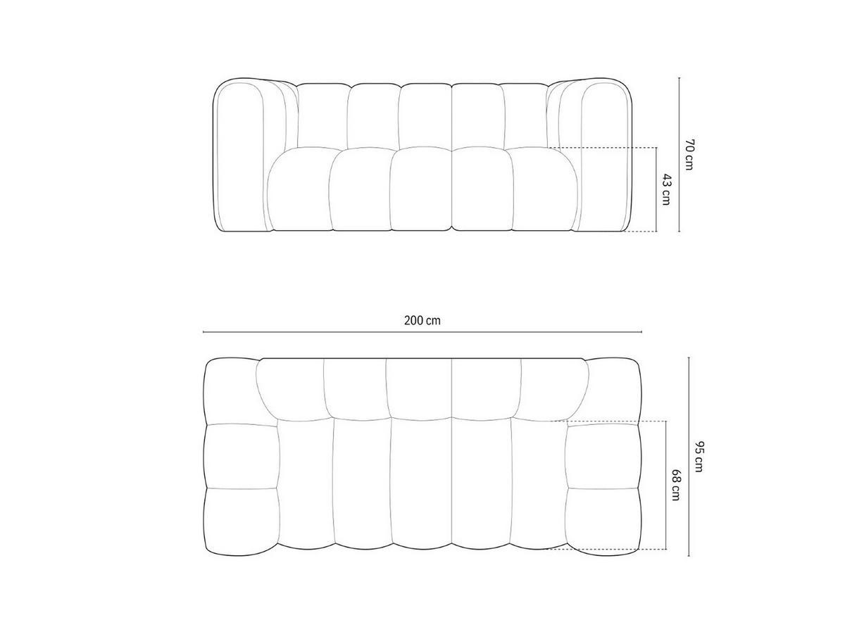 SOFA Lupine aus Samt flaschengrün 2 Sitzplätze - Dunkelgrün, Textil (200/70/95cm) - Micadoni