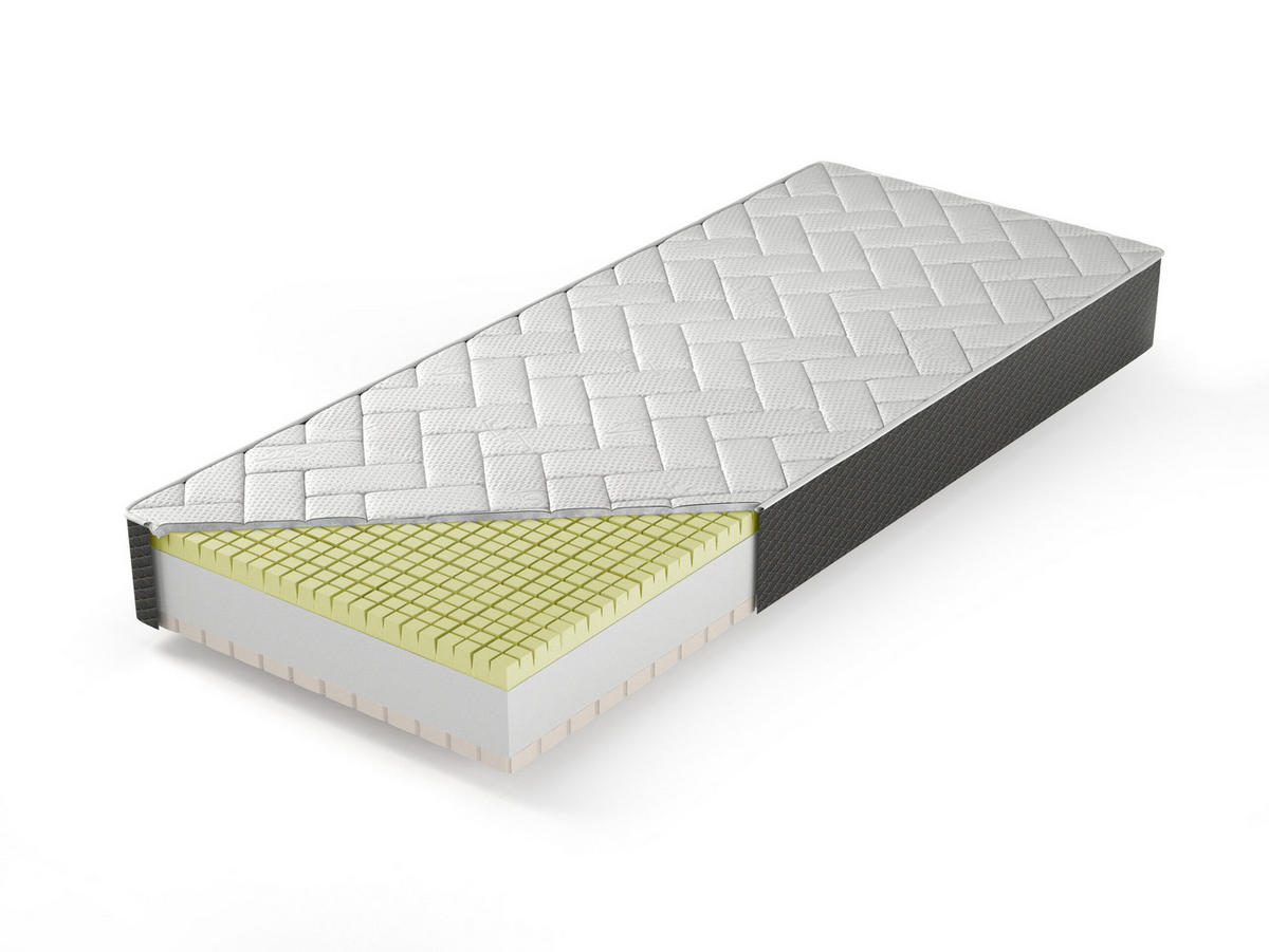 LATEXMATRATZE Kaltschaummatratze H1/H2 Mit Visco Und Latex 90x200cm, PARMA - Weiß, Textil (90/200cm) - Kaiser Möbel