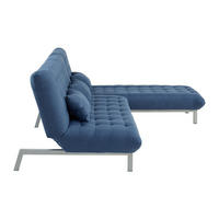 SCHLAFSOFA - 4 Personen - Stoff - Blau - - Blau, Textil (90/86/186cm) - Vente-Unique