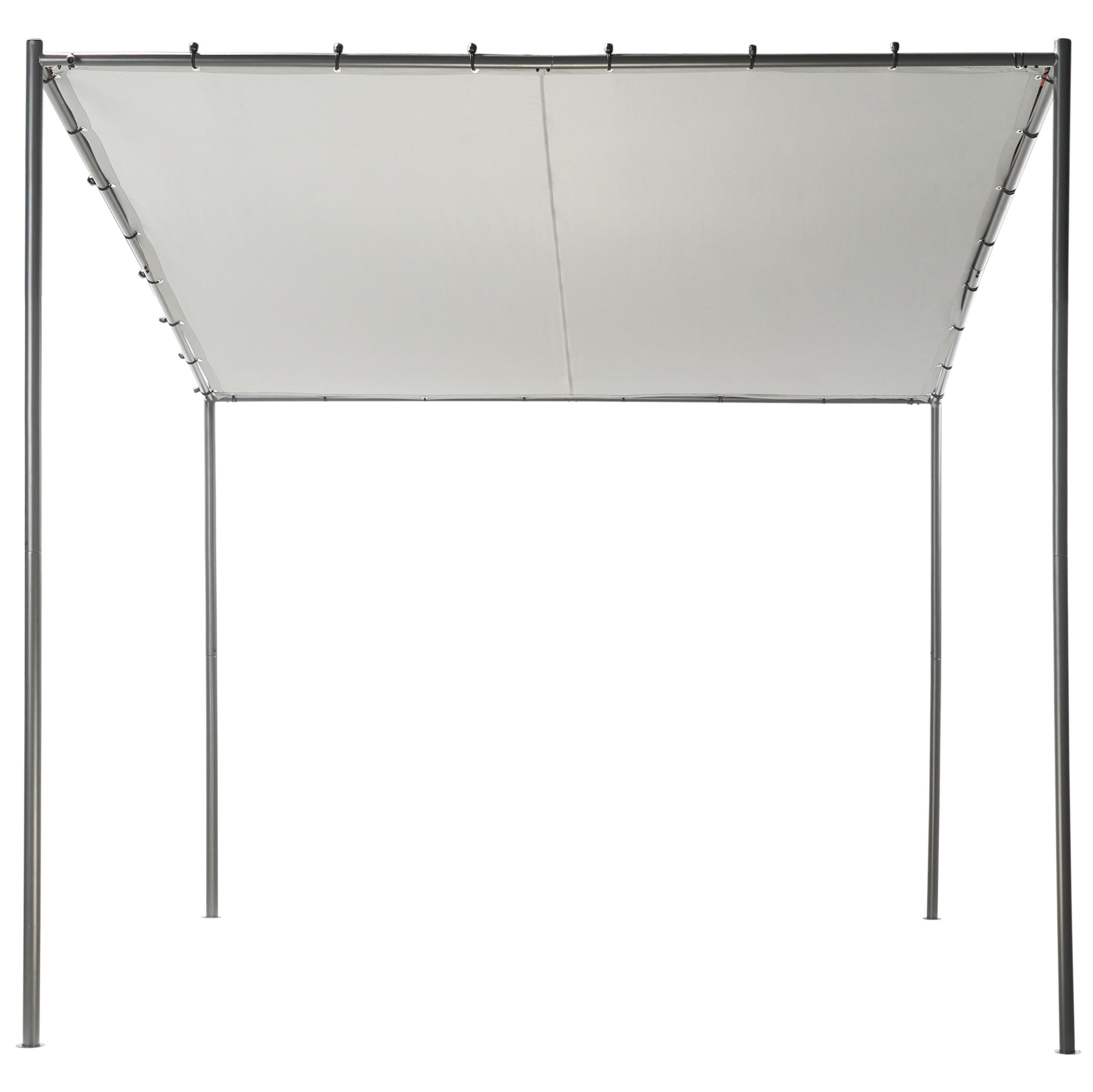 GARTEN-PERGOLA Grau Vimino - Hellgrau, Textil (282/282/294cm) - Beliani