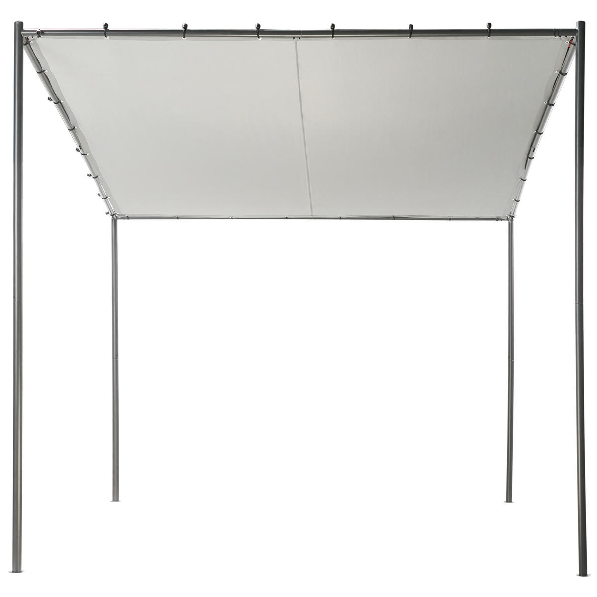 GARTEN-PERGOLA Grau Vimino - Hellgrau, Textil (282/282/294cm) - Beliani